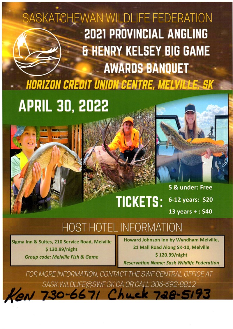 Provincial Angling & Henry Kelsey Big Game Award Banquet